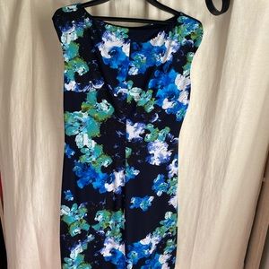 Blue Floral Print Dress